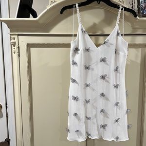 Dress the population Anya Faux Pearl-Strap Butterfly Mini Dress